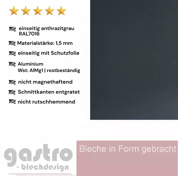 Alublech RAL 7016 anthrazitgrau matt lackiert